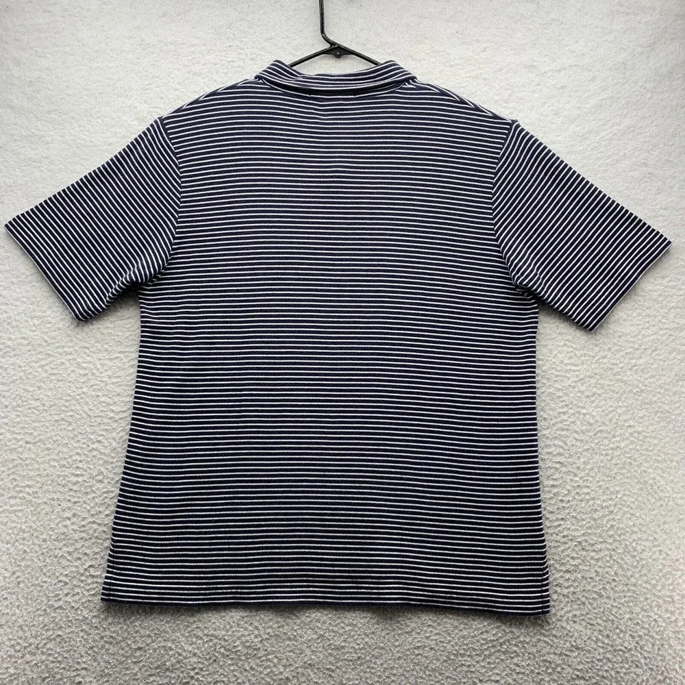 Polo Sport Ralph Lauren Polo Shirt Mens XL Blue White Striped Golf Flag‎ Preppy